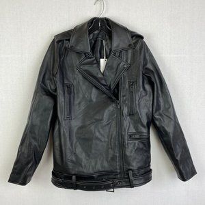 OAK & FORT Vegan Leather Jacket NWT